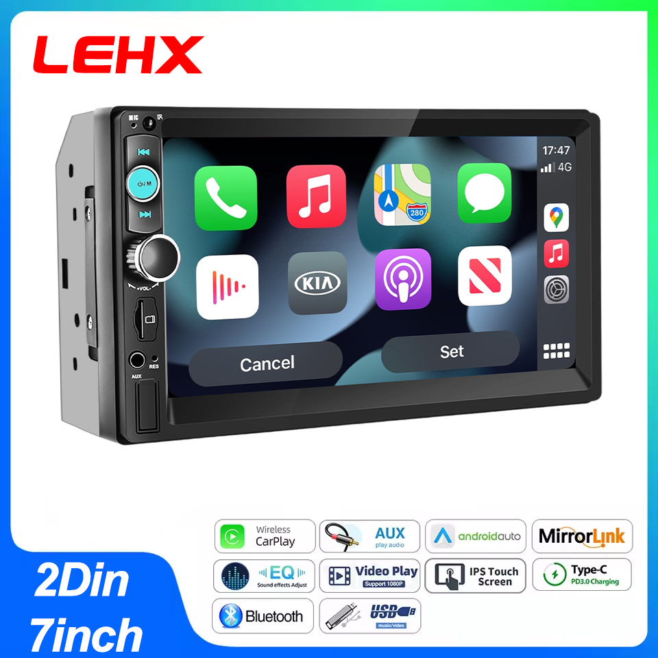 Car Dvd Player Bluetooth Steering Wheel - LEHX 7 pouces 2Din Android Auto
