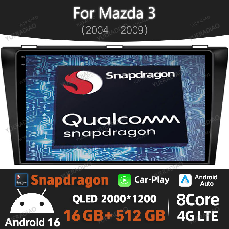 Android Car Stereo 2 Din 8 Core - Autoradio Android 16 pour Mazda 3