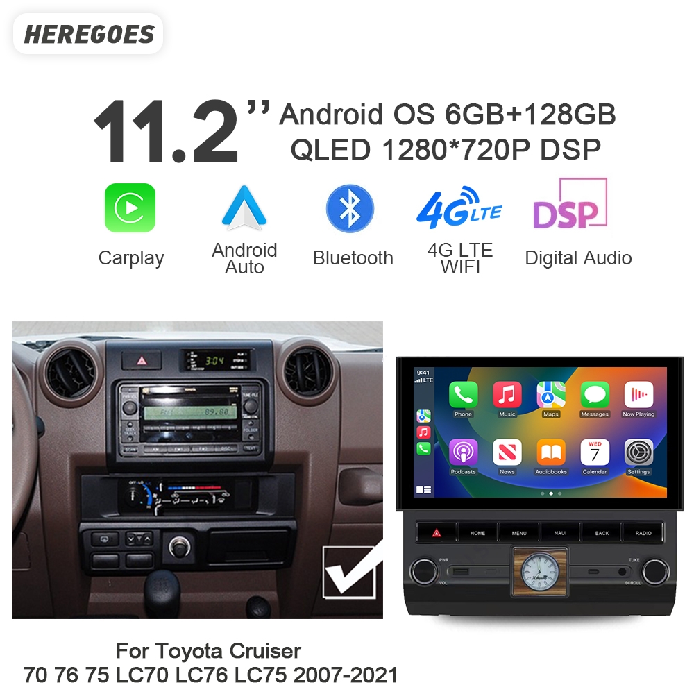 Car Dvd Player Bluetooth Steering Wheel - Autoradio Android 13 pour Toyota Land