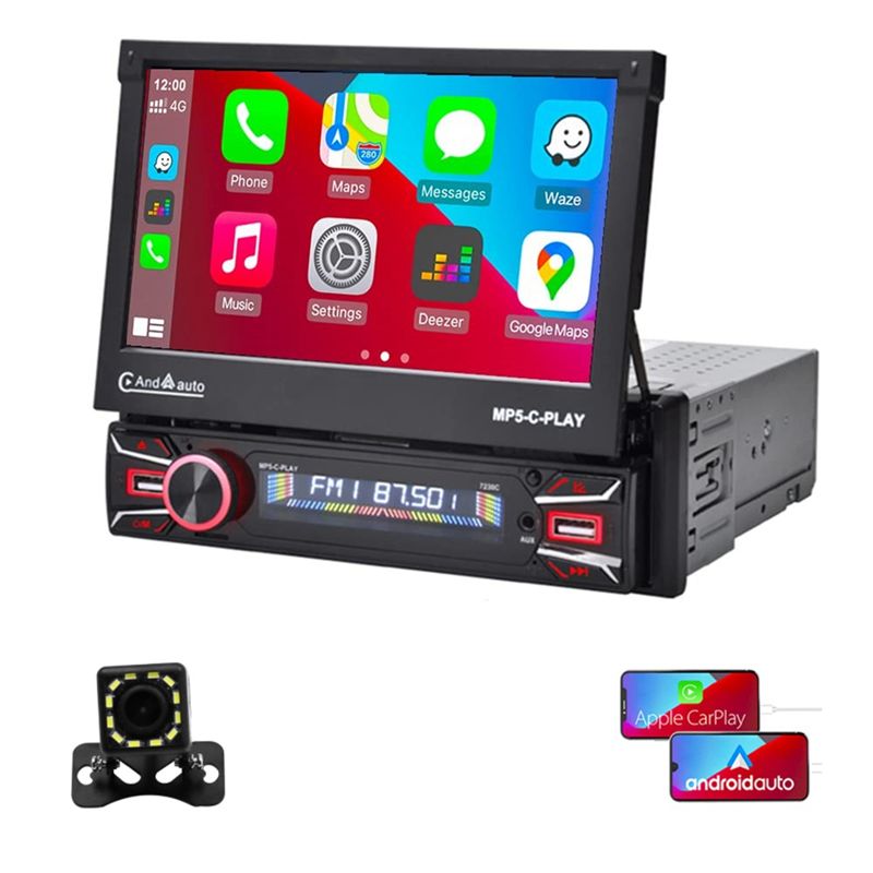 Car Radio 1 Din Flip Out Screen - Autoradio Électrique Rabattable 1Din avec Écran