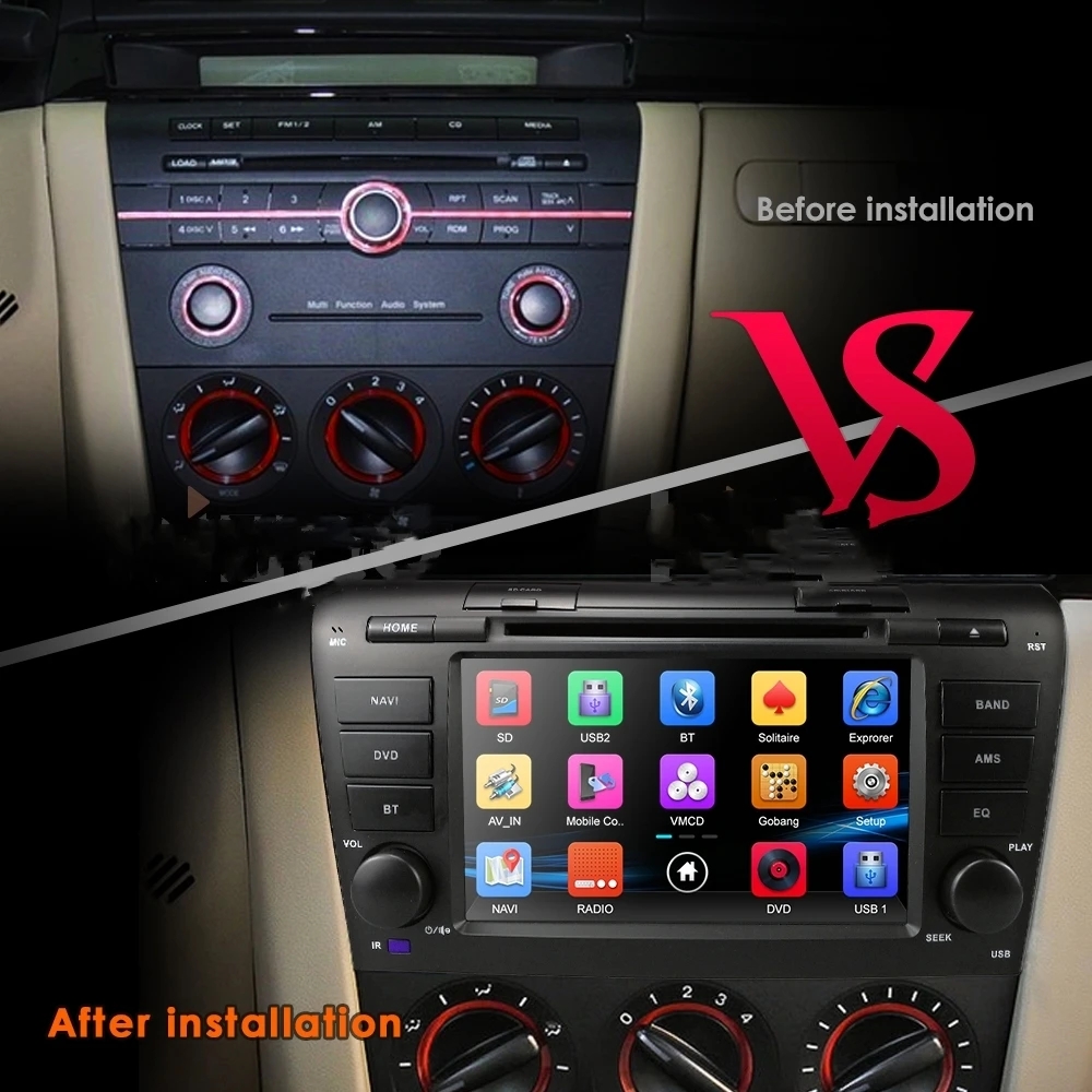Car Multimedia Player Carplay Android Auto - Écran LCD Android pour Mazda 3