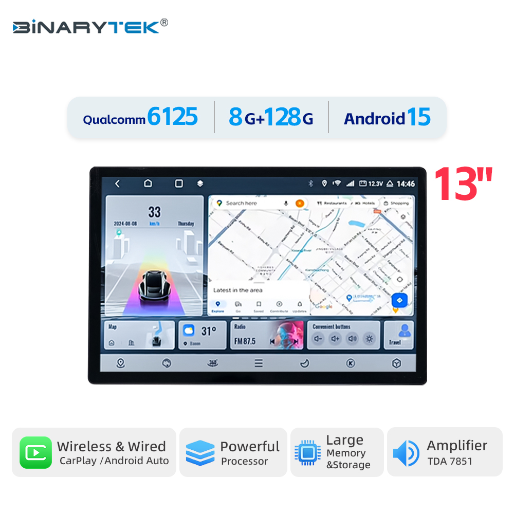 Car Multimedia Player Carplay Android Auto - Nouvel autoradio universel 13 pouces avec