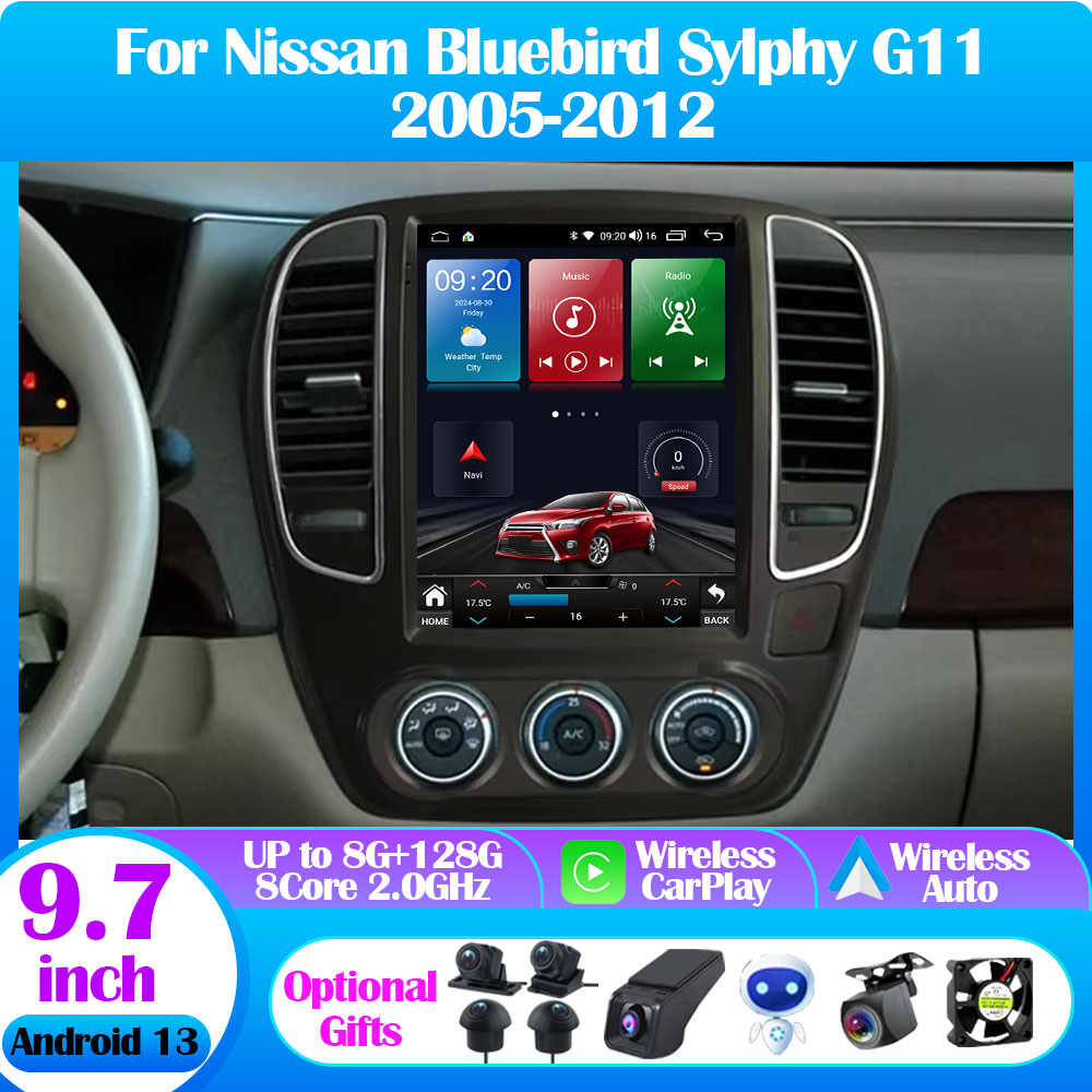 Tesla Style Screen Car Radio - Pour Nissan Bluebird Sylphy G11 2005-2012