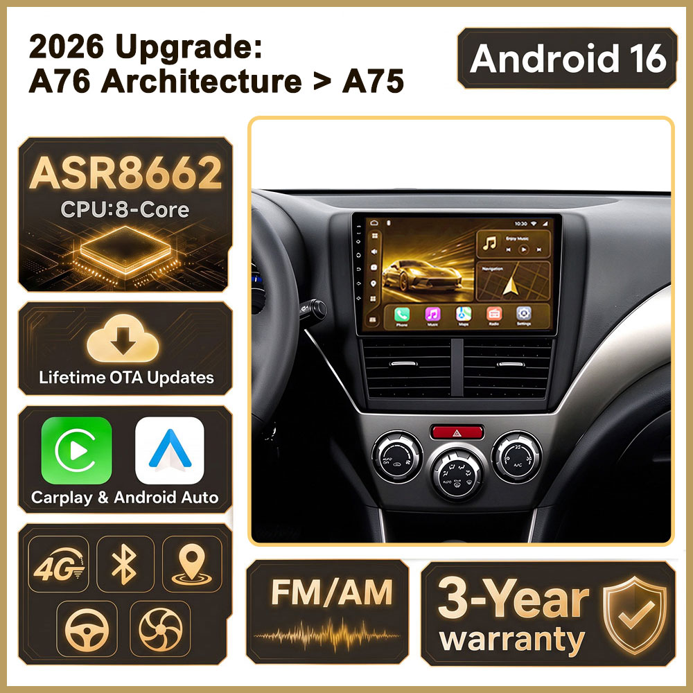 Car Radio Gps Navigation 10 Inch - Cortex-A76 Octa-Core Android 16 pour Subaru