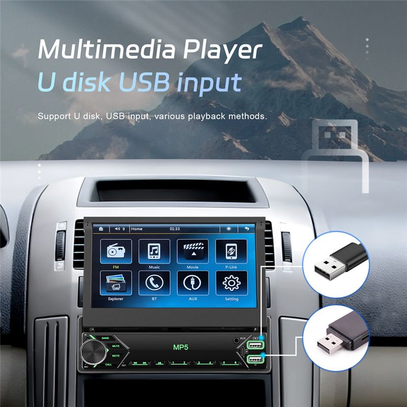 Autoradio tactile 1 Din avec é - Car Radio 1 Din Flip Out Screen avis et prix