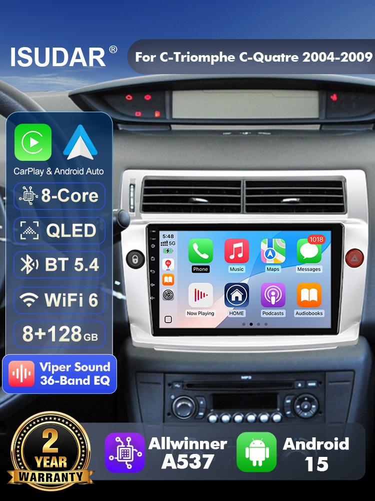 Autoradio ISUDAR T57 Android 1 - Android Head Unit 6Gb 128Gb avis et prix