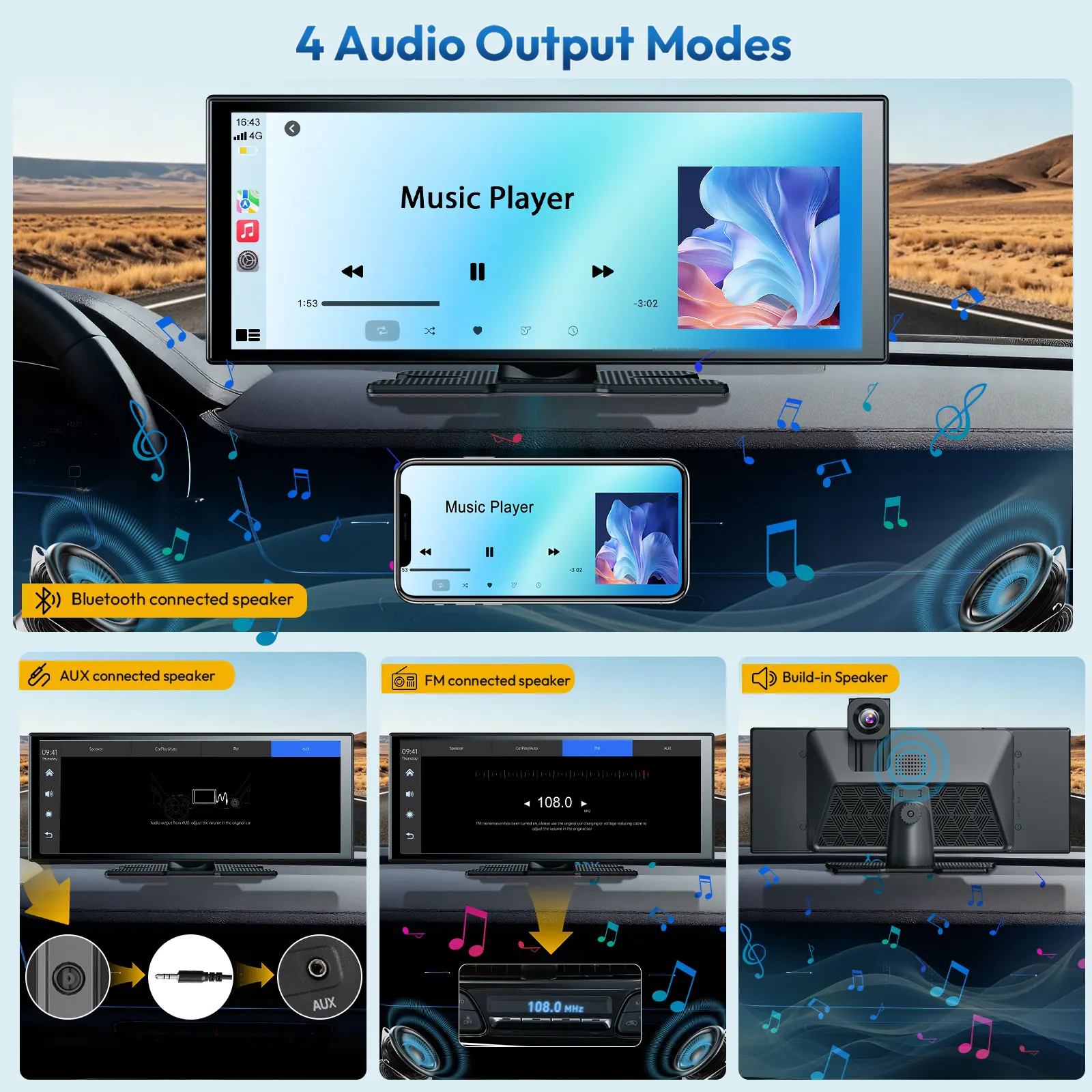 ESSGOO, enregistreur de condui - Car Multimedia Player Carplay Android Auto avis et prix