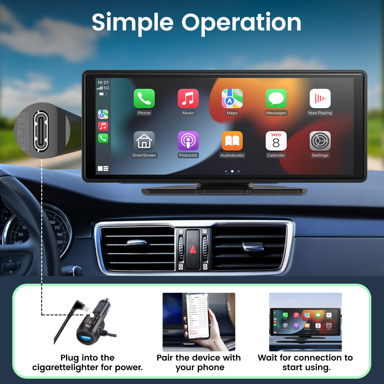 Lecteur vidéo multimédia pour  - Car Multimedia Player Carplay Android Auto avis et prix