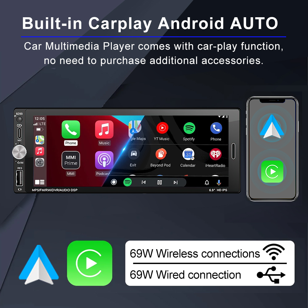 XIMA 6.9 pouces autoradio sans - Car Dvd Player Bluetooth Steering Wheel avis et prix