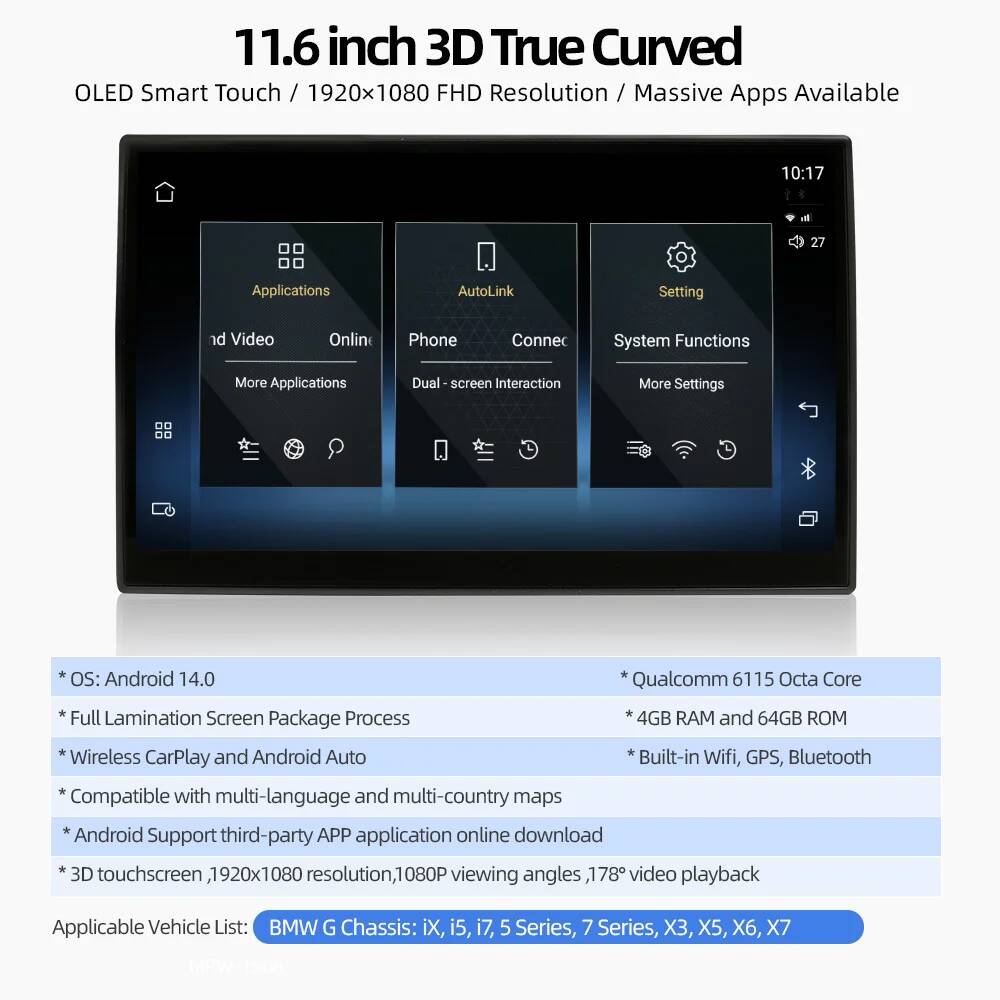Écran incurvé Android 14 pour  - Car Multimedia Rear Seat Entertainment avis et prix